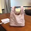 Bolso de mano con bordado de lazo verde menta, portátil y juvenil, bolsa pequeña de tela, para el día a día, linda bolsa de almacenamiento, exquisito