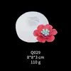 Novo molde de silicone líquido em formato de flor de rosa, papoula e peônia, argila macia, açúcar, gesso