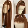 Venta Caliente Transfronteriza Peluca de Encaje Frontal Cabello Largo Lacio Moda Venta Caliente Peluca de Encaje Marrón para Cabeza Completa