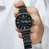 Reloj de Pulsera Clásico de Negocios para Hombre con Cuarzo, Números Romanos e Incrustaciones de Diamante, Reloj con Calendario Simple/Doble, Correa de Acero Inoxidable Resistente al Agua