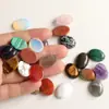 Superficie de Anillo de 15*20 mm Ágata Natural Aventurina Verde Amatista Ojo de Tigre Forma de Huevo Parche Ovalado Accesorios de Joyería DIY