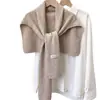Chal coreano de otoño e invierno para mujer, protector solar, color liso, tejido, con cuello postizo, pañuelo cuadrado pequeño, chal versátil para los hombros