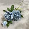 Nueva simulación de flores, peonías grandes de 3 cabezas, fondo para salón de bodas, peonías suaves, flores para mesa, exhibición de flores, comercio exterior