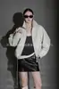 Chaqueta de Cuero Genuino Holgada con Cremallera y Solapa de Retazos de Piel de Oveja Estilo Motociclista para Mujer 2026 Primavera Moda de Alta Gama Versátil Abrigo de Cuero Genuino