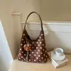 2026 Bolso Tote de Lunares Estilo Coreano Nuevo Gran Capacidad Retro Moda Casual Chic para Viajar Bolso de Hombro