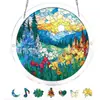 Produto novo transfronteiriço Azure Bloom Sun Catcher Sussurrante quebra-cabeça de acrílico para pendurar na janela decoração de casa quebra-cabeça de 83 peças