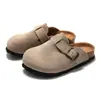 RUIZUSTOCK Ruizu Chinelos de Cortiça Outono e Inverno Infantil Sapatos de Praia de Couro Genuíno para Meninos e Meninas Couro de Vaca Fosco
