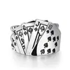 Anel Ajustável de Abertura de Poker Flush para Homens e Mulheres Anel de Transferência Retro Europeu e Americano Cravejado de Diamantes para Jogadores Antigos