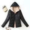 Otoño e Invierno 2025 Nuevo Estilo Coreano Moda Sudadera con Capucha Suelta Forrada de Polar Abrigo de Algodón Cálido Lana de Cordero Chaqueta de Algodón para Mujer