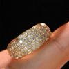 Anillo de Diseño Geométrico de Lujo Ligero y Gama Alta Nuevo Anillo de Circonita Temu Anillo de Diamante de Boda Transfronterizo para Mujer Joyería