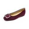 Weimei Girl 189-1 Sapatos de Salto Escondido com Fivela Quadrada e Bico Raso para Mulheres Estilo Francês Slip-On Solado Macio Sapatos de Vovó