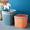 Papelera de escritorio con aro prensador, cubo de almacenamiento para mesita de noche, papelera, cubo de basura doméstico para encimera de mesa de sala de estar