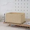 Caixa de Armazenamento Estilo Japonês, Cesta de Armazenamento para Sala de Estar e Quarto, Cesta de Armazenamento de Palha e Rattan Sintéticos, Cesta de Armazenamento para Armário de Casa