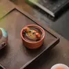 Mascota de té de arcilla púrpura: tigre acostado, exquisito y lindo, cerdito de baño creativo, hecho a mano, adecuado para colección de té, decoración de mesa de té, adorno de sala de té