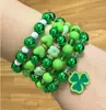Calle. Pulsera del Día de San Patricio Pulsera Fresca Verde de Arcilla Suave Transfronteriza Europea y Americana Festival Irlandés Lucky Lucky