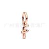 Pulsera Pandora chapada en plata de cobre, abalorios, accesorios DIY, colgante de 26 letras en oro rosa, cadena, joyería