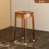 Banqueta de Plástico Acrílico Transparente, Banqueta com Armazenamento Extra Espessa, Moderna e Simples, Empilhável, Cadeira Doméstica Espessada, Popular Online