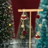 Jingle Bells Brincos de Sino Vermelho Doce Punhos de Orelha Brincos com Design de Natal Presilhas de Orelha Acessórios de Orelha