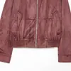 Ins atacado de moda feminina estilo europeu e americano moda retrô jaqueta aviador de couro com gola alta 6318252