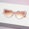 2025 nuevos gafas de sol para niños con perlas y diamantes, letras en inglés, gafas de amor para bebé, gafas para fiesta de gala fábrica