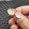 Anillo de jade Anillos de cuarzo hielo Anillos de huevo ovalados con incrustaciones Anillo viviente Anillo de jade