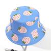 Primavera y Otoño Nuevo Bebé Dibujos Animados Patrón de Fresa Sombrero de Pescador Coreano Sombrilla Niños y Niñas Sombrero de Cubeta para Niños Sombrero para el Sol Venta al por Mayor