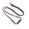 Pingente de Contas Dzi de Dois Olhos do Xizang com Cordão para Pendurar Tecido à Mão, Acessório de Fio de Contas Vintage do Xizang Estilo Étnico