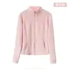 Jaqueta moletom feminina com gola alta, nova jaqueta quente de fleece slim fit para outono e inverno, adequada para usar como camada interna ou externa, versão espessa
