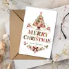 Cartão de Saudação Árvore de Natal com Padrão Retrô para Envio Direto Transfronteiriço Envelope de Bênçãos de Natal e Ano Novo Cartão de Mensagem de Feriado