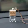 Pingente difusor de perfume para carro, ornamento de pendurar no carro, óleo essencial de fragrância leve e duradoura, acessório de pendurar no interior do carro, frasco de vidro suspenso com tampa de madeira