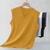 Camiseta Interior Chaleco de Verano para Hombre, Delgado, Moderno, Versátil, Cuello en V, Algodón Puro, Sin Mangas