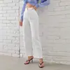 Nuevos Pantalones Dad Blancos Rectos 2025, Corte Holgado para Primavera y Otoño, Pantalones Anchos de Verano, Jeans Finos de Cintura Alta para Mujer