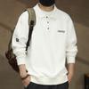 Marca de moda pesada americana Camisa Polo de Manga Larga para Hombre Primavera y Otoño Nueva Solapa Holgada Casual Sudadera para Hombre