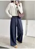 Pantalones Casuales Versátiles Adelgazantes de Estilo Coreano Sueltos para Mujer, Novedad Primavera 2026, de Cintura Alta, Rectos, Pierna Ancha, Largos, Modernos 1287