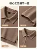 Exclusivo para ventas transfronterizas: Nuevo modelo de verano 230g camiseta lavada desgastada con cuello camisero, polo liso versátil casual para hombre