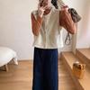 Chaleco de Bolsillo Delgado Elegante Suave Color Sólido Otoño Estilo Coreano Japonés de Gama Alta