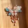 Nuevo Pasador de Mariposa Esmaltado Estilo Chino con Borlas, Accesorio Tradicional para el Cabello, Pinza Lateral para Mujer, Accesorio para el Cabello, Pinza de Pato, Pasador, Pinza para el Cabello