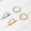 Retenção de Cor Forte Anel de Dedo Aberto com Contas Preenchidas com Ouro 14K Formato Especial Moda Luxo Acessível Anel Aberto Suporte para Anel de Pérola Adesivo Artesanal DIY
