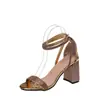 Sapatos Femininos Versáteis para Comércio Exterior Transfronteiriço com Alça Única e Salto Alto Bloco, Nova Moda Verão 2026, Strass, Sapatos Femininos Elegantes de Alta Qualidade