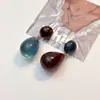 Pendientes Asimétricos de Gota de Agua Estilo Retro de Hong Kong, Pendientes de Lujo Ligero y de Alta Gama