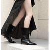 Botines de Tobillo de Tacón Fino Puntiagudos Retro de Comercio Exterior para Mujer Otoño e Invierno Nueva Llegada Botas de Tacón Único Nueva Llegada 2024 Botas de Tacón Medio de Moda Versátiles Moda