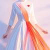 Roupa para Performance Coral Feminina, Estilo Longo, Novo Estilo Chinês 2026 Gola Alta Cor Vermelha Uniforme Elegante de Maestro para Coro