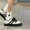 Zapatillas Deportivas para Mujer 2026 Primavera/Otoño Color Bloque Raya Negra Estrella Corte Bajo con Cordones Suela Gruesa Cómodas Antideslizantes