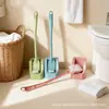 Escova de Vaso Sanitário com Conjunto de Base, Escova de Vaso Sanitário Personalizada Transfronteiriça, Montada na Parede com Cabo Longo, Sem Cantos Mortos, Ferramenta de Limpeza de Vaso Sanitário Atacado