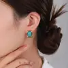 Pendientes de Piedra Natural de Lujo Ligero para Otoño e Invierno, Pendientes Personalizados Retro de Turquesa, Pendientes Versátiles de Ojo de Tigre de Moda de Gama Alta para Mujer