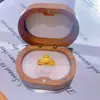 Anel Dourado Estilo Loja de Ouro Areia Dourada Flor Antiga Design de Nicho Anel Luz Luxo Moda Aberto Versátil Joia