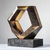 Joias Geométricas Criativas Retrô de Luxo Leve Modelo Quarto Hall de Hotel Sala de Estar Artesanato Estudo Escritório Decorações