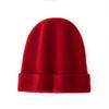 Chapéu de Cashmere Feminino Outono e Inverno Novo 100% Cashmere Puro Feminino Chapéu Melancia Cor Sólida Quente Para Cabeça Grande Chapéu Frio