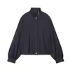 Suministro Exclusivo Transfronterizo de Ropa para Mujer 2026 Nueva Chaqueta Bomber Casual Holgada Estilo Americano Rayas Finas 9335677