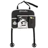 Bolsa de armazenamento para carro de panda de desenho animado, lixeira de carro de couro resistente ao desgaste, bolsa de armazenamento multifuncional de grande capacidade para carro